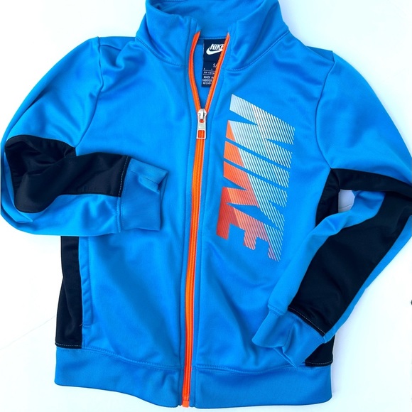Nike windbreaker track jacket 5 small boys blue full zip collared activewear - Picture 7 of 10